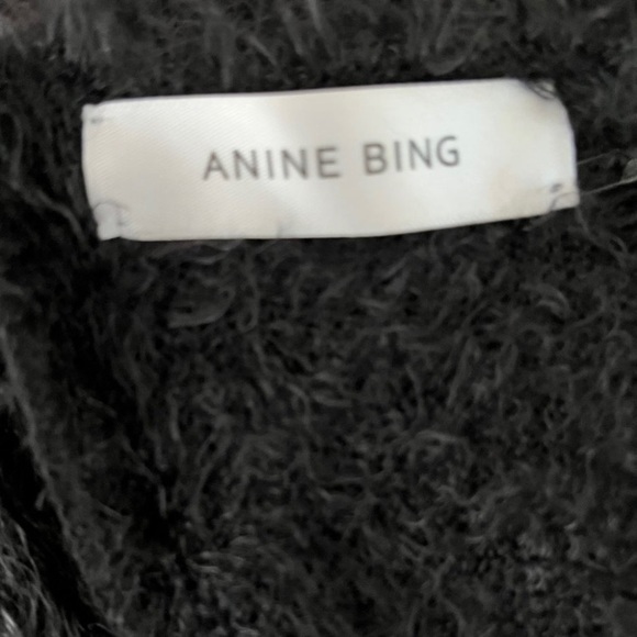 ANINE BING Open Back Fuzzy Knit Sweater Black - Picture 7 of 7